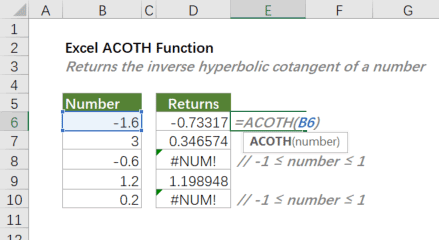 acoth function 1